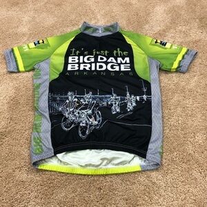 WOMENS BICYCLE JERSEY SIZE SMALL-GREEN/BLACK EUC